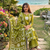 Beautiful jaipuri women olive green star kantha work cotton kurta pant and dupatta set