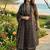 black ajrakh hand-block printed cotton straight-cut kurta palazzo suit set with dupatta