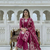 pink white floral block printed cotton straight kurta palazzo set with dupatta