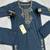 navy blue zari embroidered cotton straight kurta set with dupatta