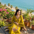 Beautiful jaipuri mustard yellow embroidered cotton-blend straight salwar suit set