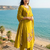 Beautiful jaipuri mustard yellow embroidered cotton-blend straight salwar suit set