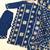 indigo blue thread-embroidered cotton straight kurta palazzo set with dupatta