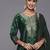 Women Green Kurta with Trousers & With Dupatta