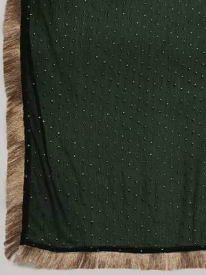Women Green Kurta with Trousers & With Dupatta 5