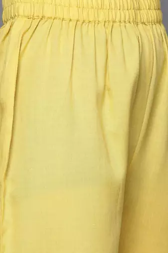 Women Yellow Striped Sequinned Kurta with Trousers & With Dupatta