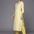 Women Yellow Striped Sequinned Kurta with Trousers & With Dupatta