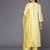 Women Yellow Striped Sequinned Kurta with Trousers & With Dupatta
