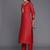 Women Red Floral Embroidered Kurta with Trousers & With Dupatta