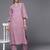Women Mauve Pure Cotton Ethnic Motifs Printed Kurta with Trousers