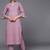 Women Mauve Pure Cotton Ethnic Motifs Printed Kurta with Trousers