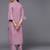 Women Mauve Pure Cotton Ethnic Motifs Printed Kurta with Trousers