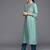 Women Blue Ethnic Motifs Embroidered Kurta with Trousers & Dupatta