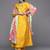 Women Mustard Yellow & Silver Mirror Yoke A-Line Kurta Trousers & Leheriya Dupatta