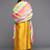 Women Mustard Yellow & Silver Mirror Yoke A-Line Kurta Trousers & Leheriya Dupatta