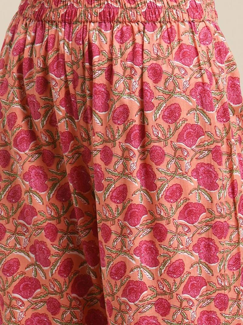 Women White Floral Printed Kurta with Sharara & With Dupatta