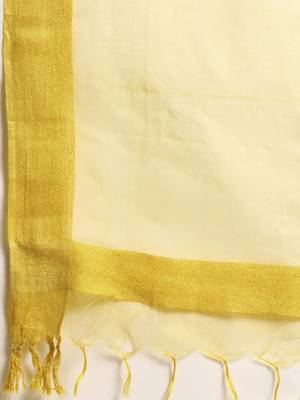 Women Yellow Regular A-Line Kurta with Palazzos & With Dupatta 3