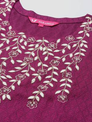 Floral Embroidered Sequinned Kurta With Trousers & Dupatta 2