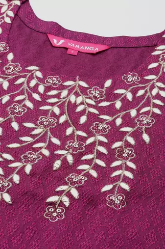 Floral Embroidered Sequinned Kurta With Trousers & Dupatta