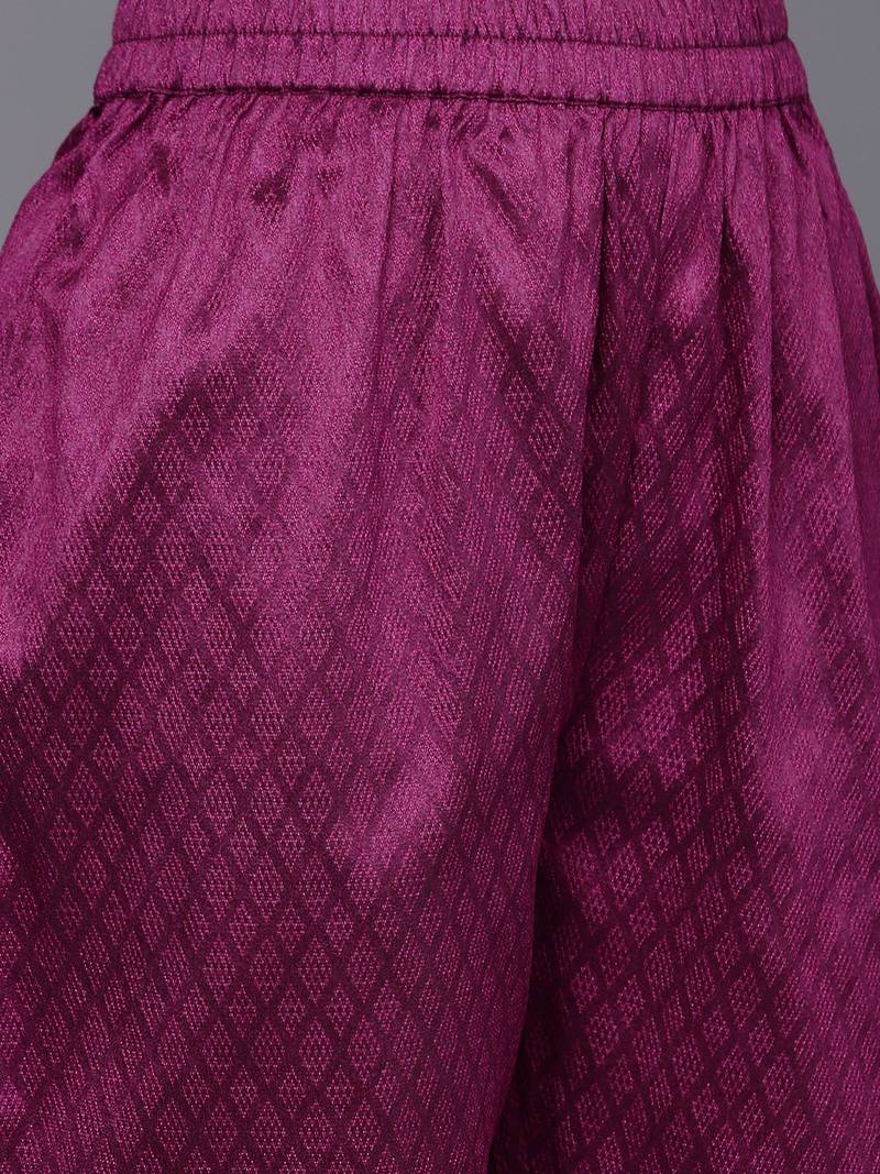 Floral Embroidered Sequinned Kurta With Trousers & Dupatta