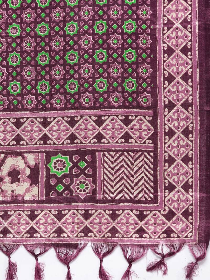 Floral Embroidered Sequinned Kurta With Trousers & Dupatta