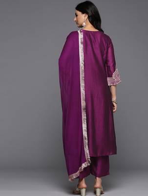 Women Floral Embroidered Regular Mirror Work Kurta with Trousers & With Dupatta 7
