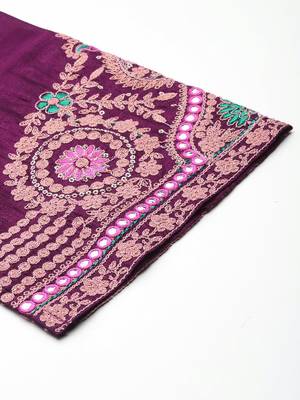 Women Floral Embroidered Regular Mirror Work Kurta with Trousers & With Dupatta 9