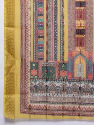 Ethnic Motifs Zari Embroidered Mirror Work Kurta With Trousers & Dupatta 4