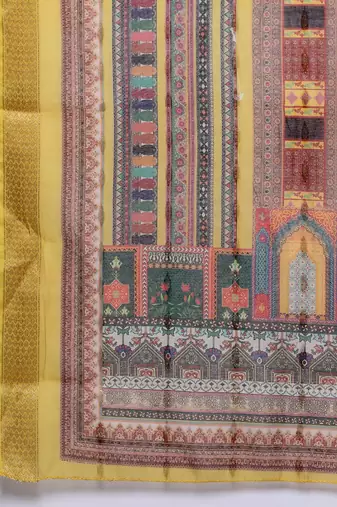 Ethnic Motifs Zari Embroidered Mirror Work Kurta With Trousers & Dupatta