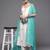 Women Off White Floral Printed Pleated Gotta Patti Kurta with Trousers & With Dupatta