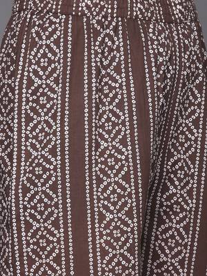 Women Brown Bandhani Printed Gotta Patti Pure Cotton Kurta with Palazzos & With Dupatta 3