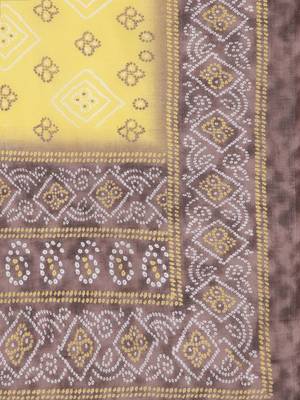 Women Brown Bandhani Printed Gotta Patti Pure Cotton Kurta with Palazzos & With Dupatta 4