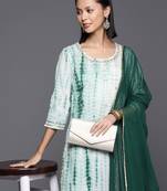 Dyed Regular Sequinned Pure Cotton Kurta with Palazzos & Dupatta