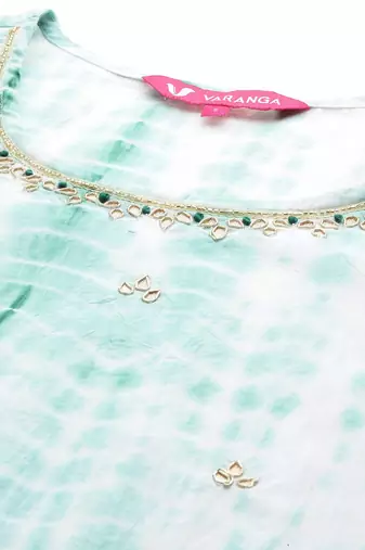 Dyed Regular Sequinned Pure Cotton Kurta with Palazzos & Dupatta