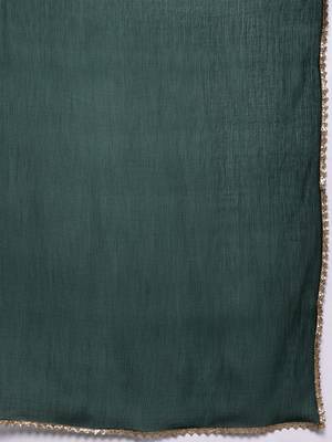 Dyed Regular Sequinned Pure Cotton Kurta with Palazzos & Dupatta 4