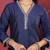 Women Floral Zari Embroidered Neck Kurta with Trousers and Woven Brocade Dupatta