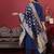 Women Floral Zari Embroidered Neck Kurta with Trousers and Woven Brocade Dupatta