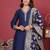 Women Floral Zari Embroidered Neck Kurta with Trousers and Woven Brocade Dupatta