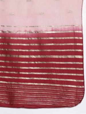 Women Pink Ethnic Motifs Embroidered Sequinned Kurta with Trousers & With Dupatta 5