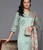 Embellished Kurta with Trousers & With Dupatta