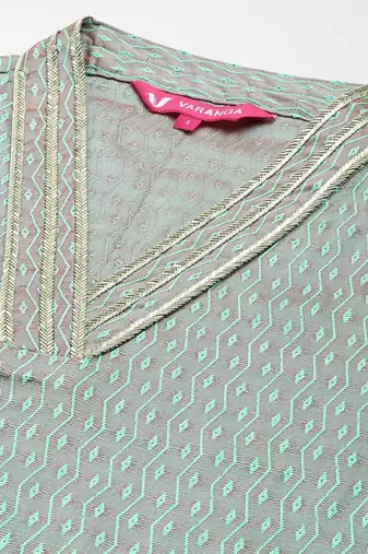 Embellished Kurta with Trousers & With Dupatta