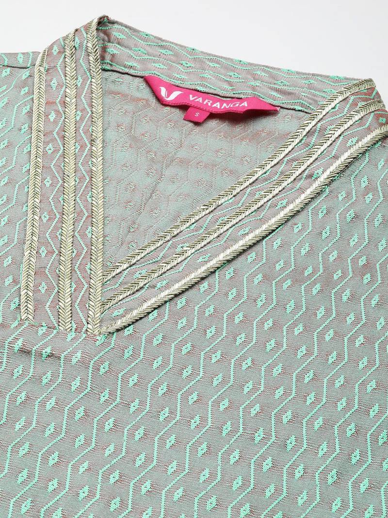 Embellished Kurta with Trousers & With Dupatta