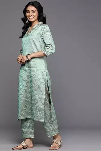 Embellished Kurta with Trousers & With Dupatta