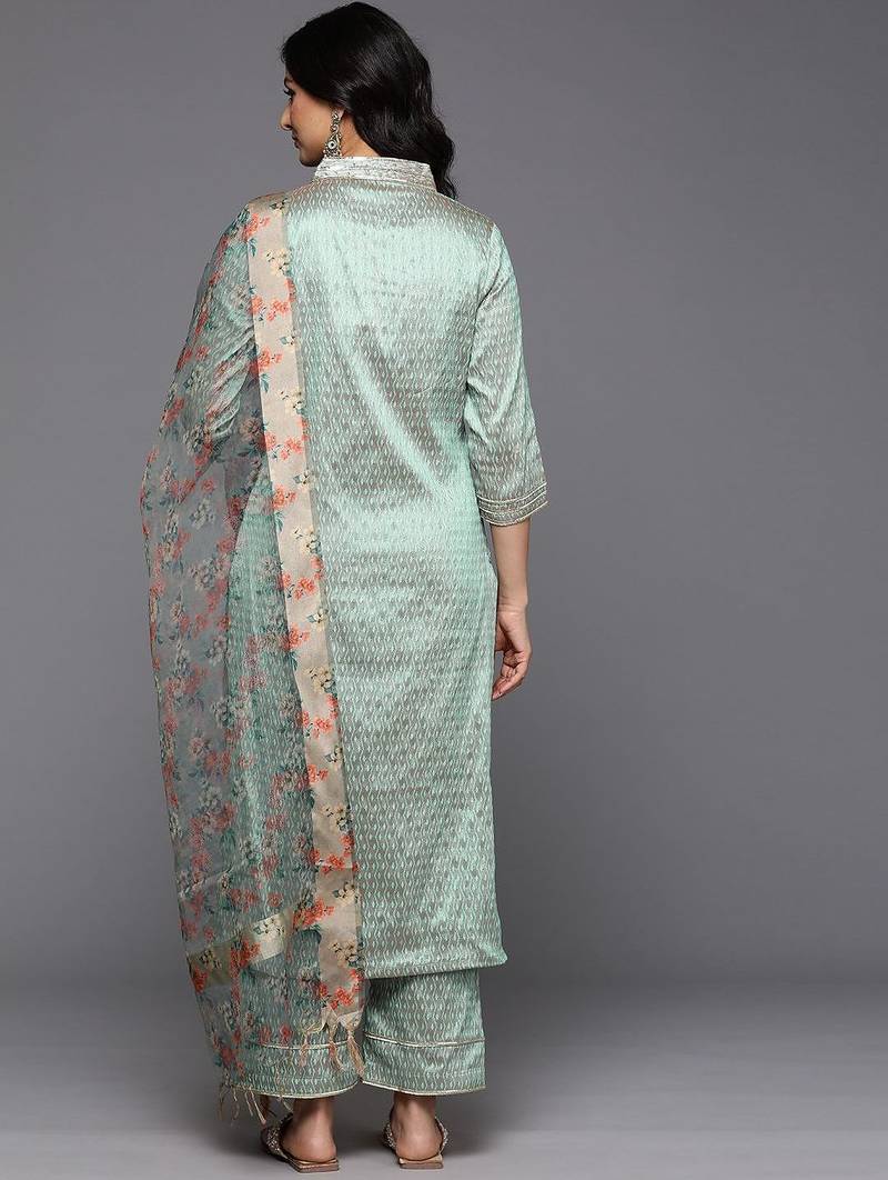 Embellished Kurta with Trousers & With Dupatta