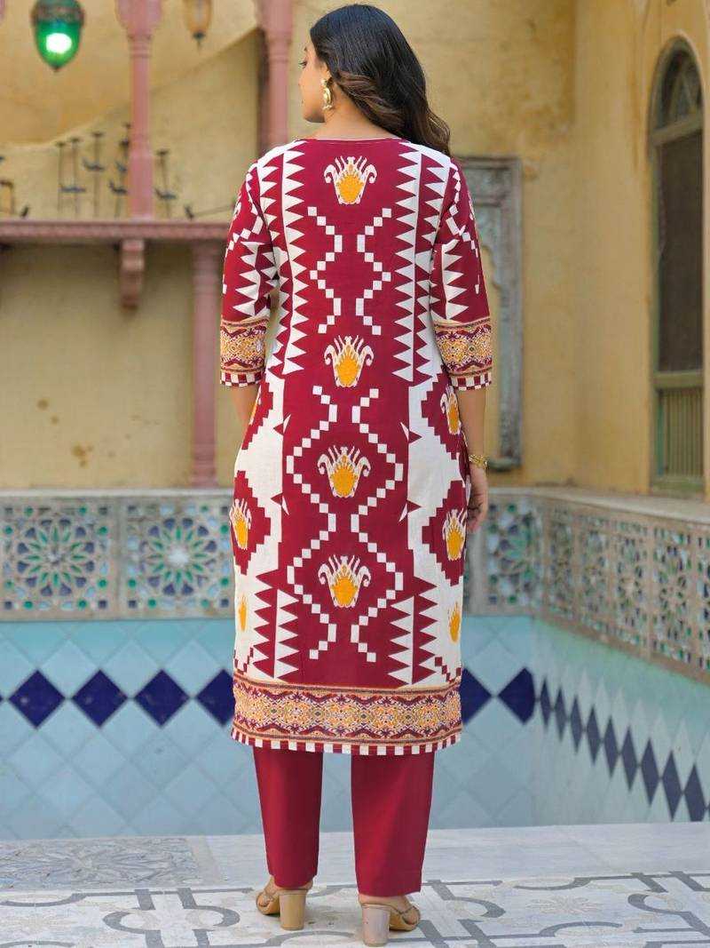 Women Printed Regular Sequinned Pure Cotton Kurta with Trousers & With Dupatta
