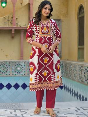 Women Printed Regular Sequinned Pure Cotton Kurta with Trousers & With Dupatta 7