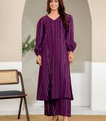 Women A- Line Kurta With Trousers