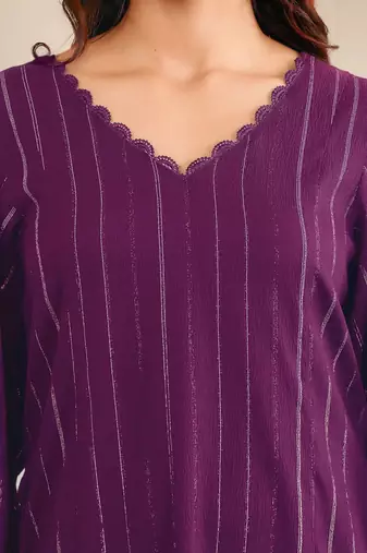 Women A- Line Kurta With Trousers