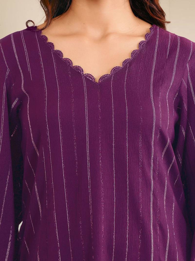Women A- Line Kurta With Trousers