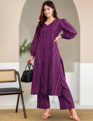 Women A- Line Kurta With Trousers 4